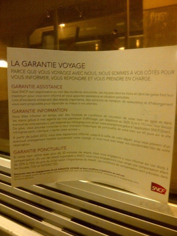 SNCF vous garantit le voyage parfait