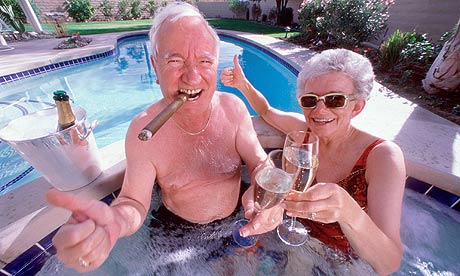 Elderly couple in jacuzzi 007