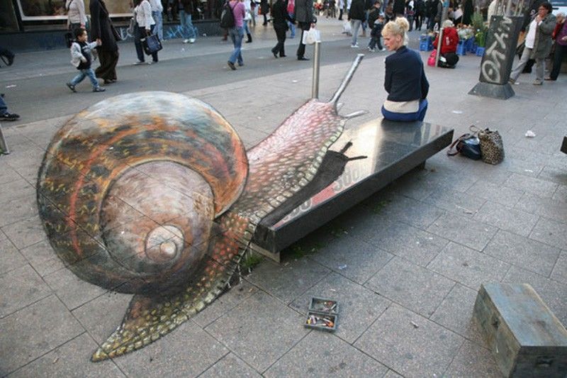Snail attaque Julian Beever