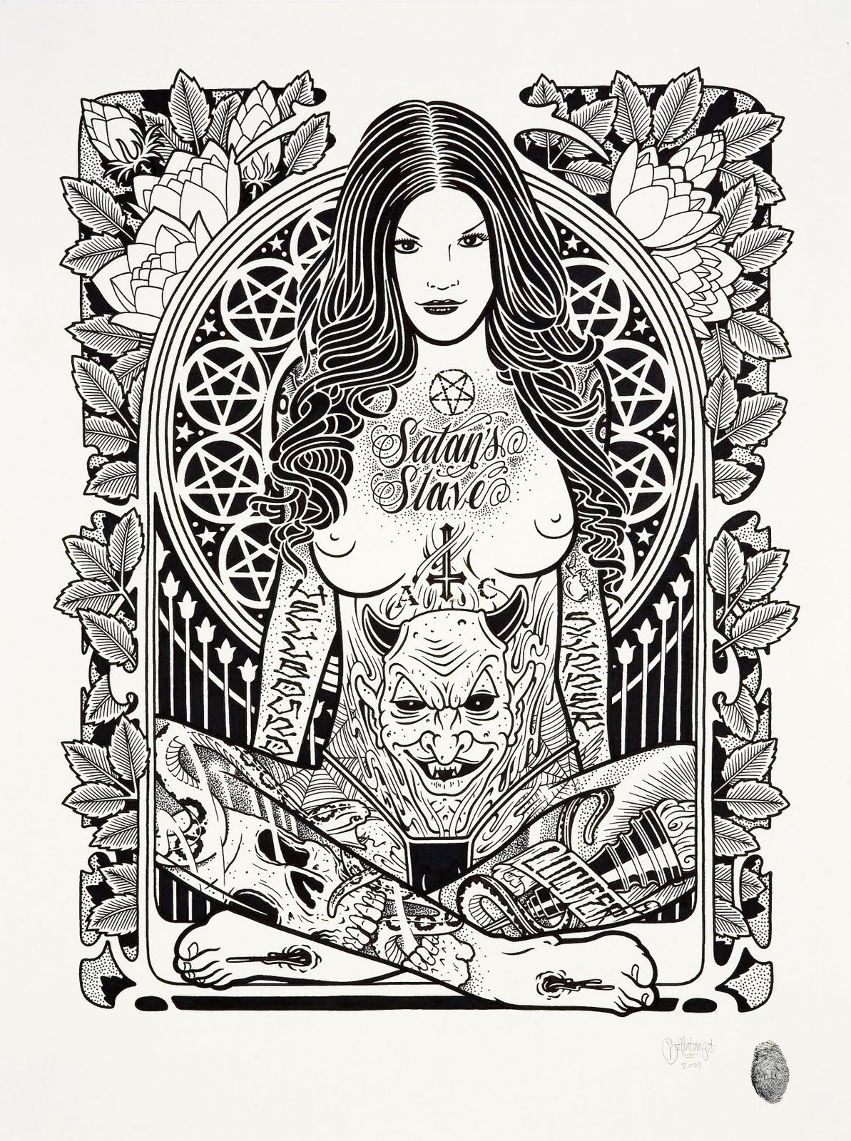 Mike-Giant-Satans-Slave-2009-china-su-carta-61-x-46-cm
