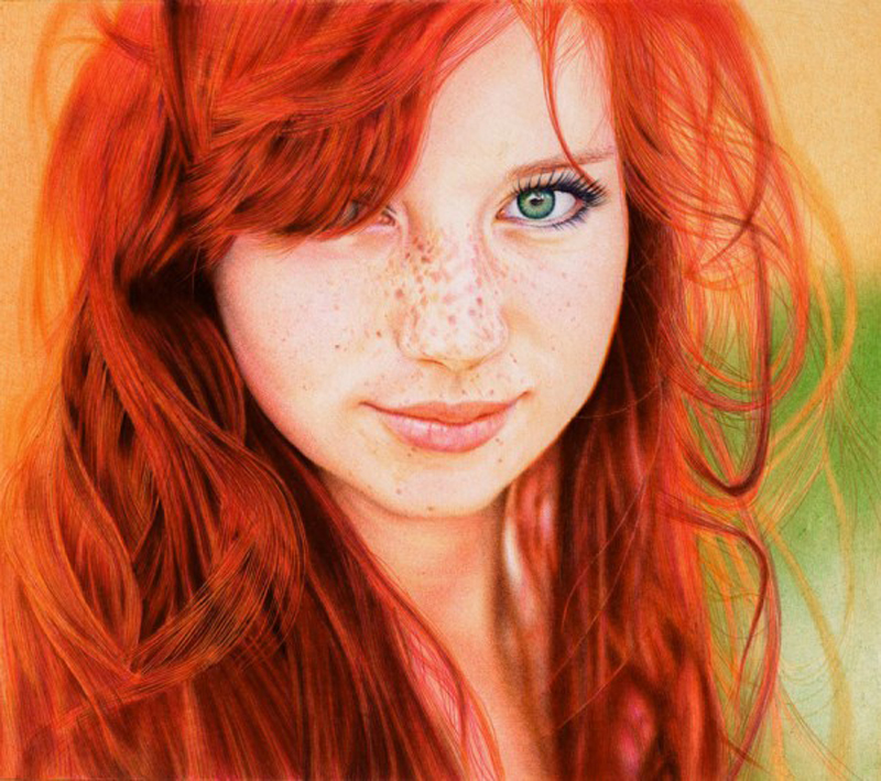 redhead_girl___ballpoint_pen_by_vianaarts