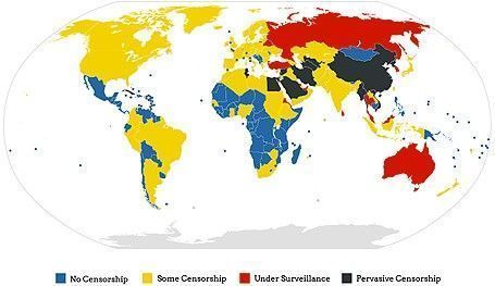Carte censure internet