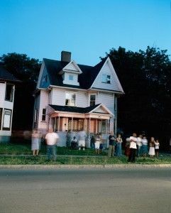 House with Crowd in Front 001