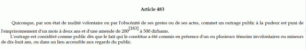 Une robe comme motif d’arrestation au Maroc