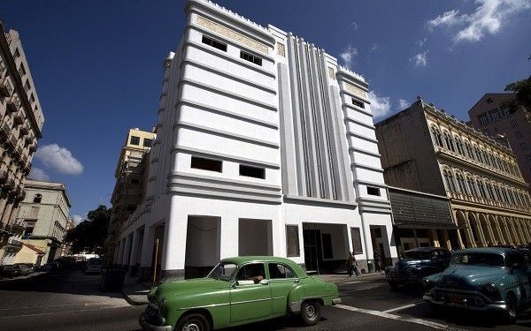 The 1938 Cine-Teatro Fausto, by the architect Saturino Parajon, in Old Havana, Cuba, March 15, 2013. Rich, wide-ranging and often neglected buildings, experts say, make Cuba one of the world's most significant but overlooked troves of Art Deco architecture. (Jose Goitia/The New York Times)