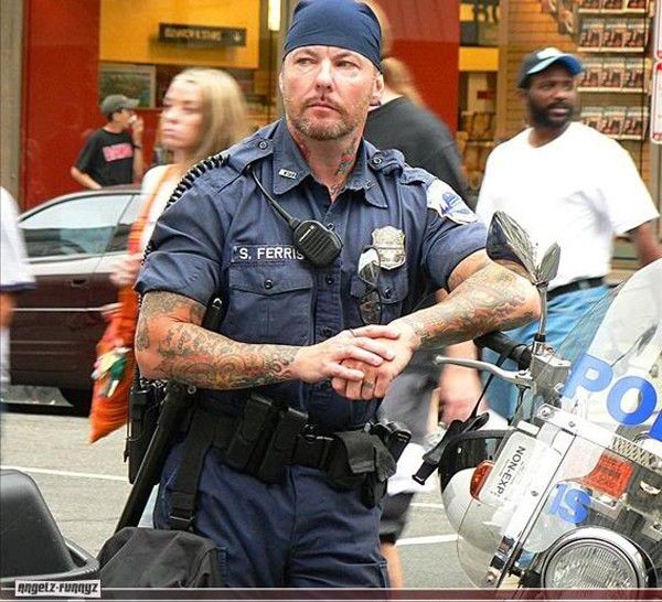 police hipster tattop