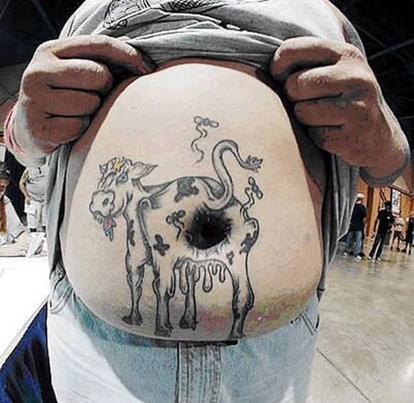 vache trou du cul tatouage