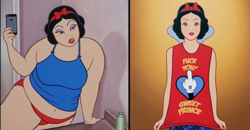 illustrations cyniques dans le monde dépravé de Disney