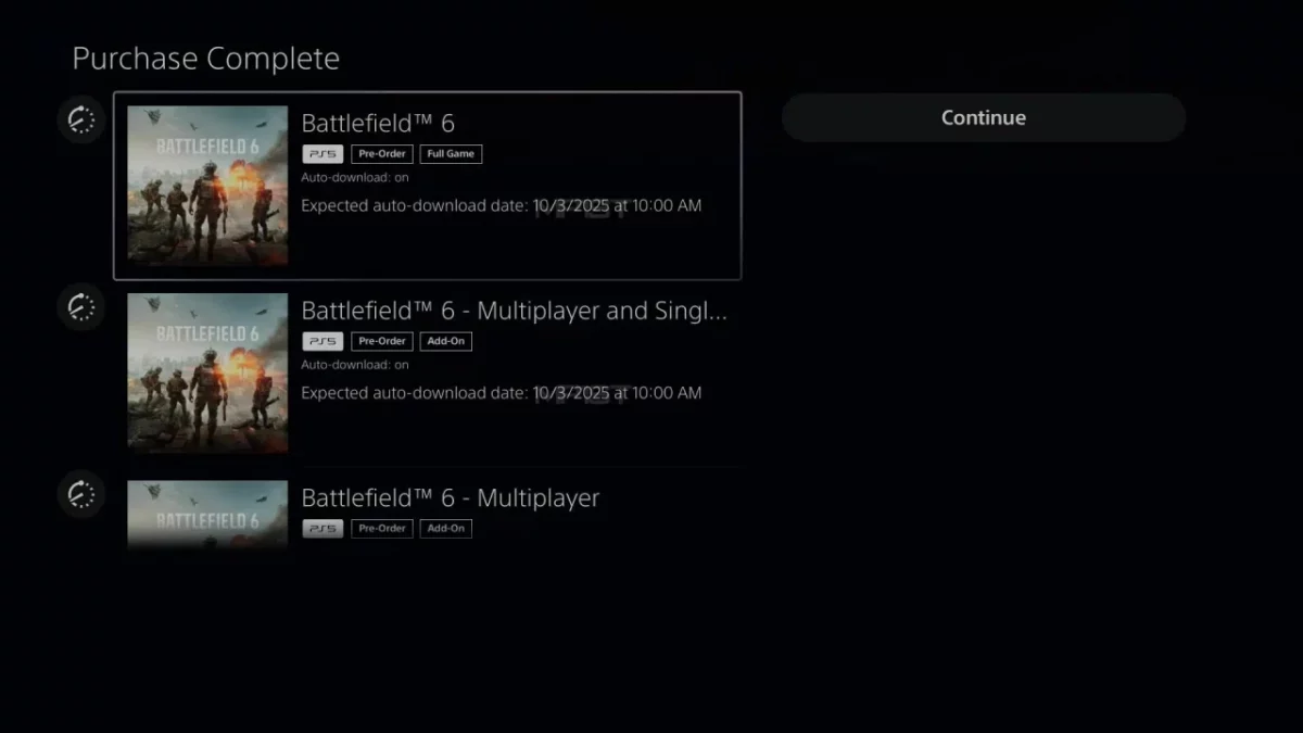 Prechargment Battlefield 6